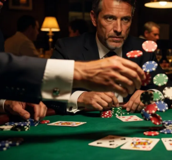 Players in action around a poker table at Nightspot Lounge